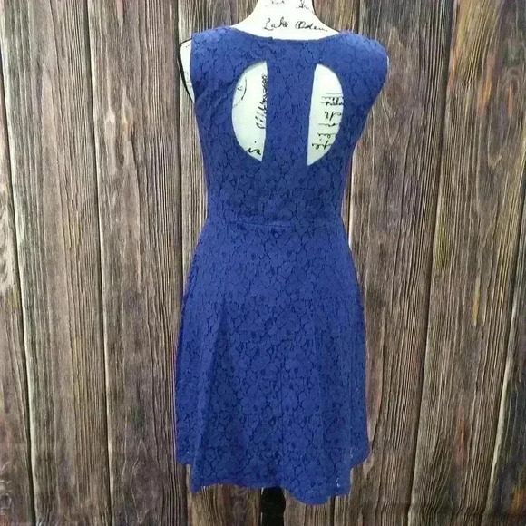 Enfocus Studio Blue Lace Design Dress - Picture 2 of 5